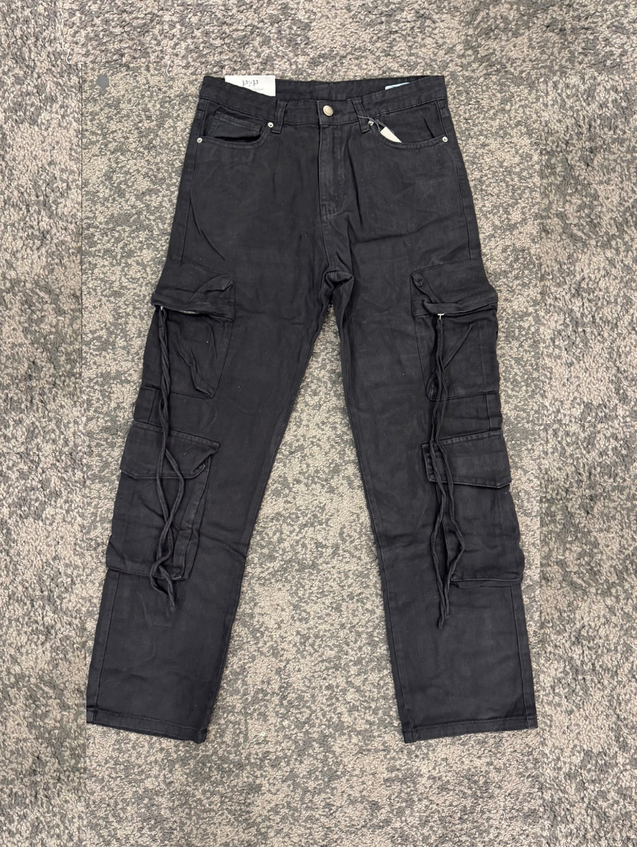 PANTALONE CARGO LACES BLACK