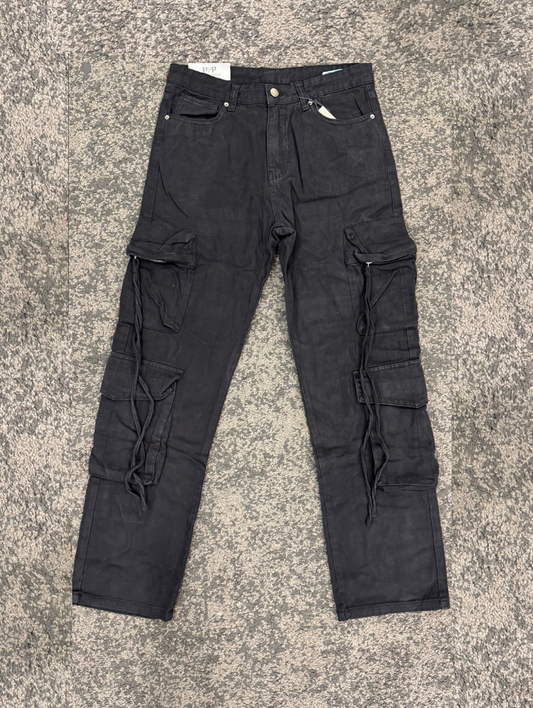 PANTALONE CARGO LACES BLACK