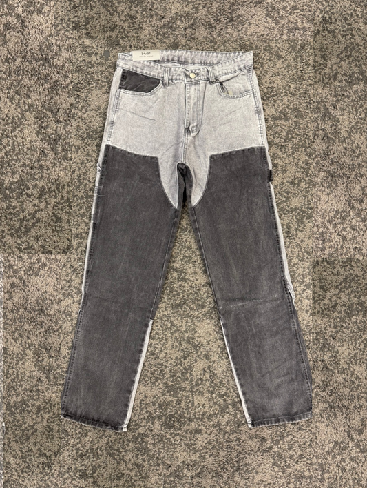 PANTALONE DENIM PATCHWORK GREY