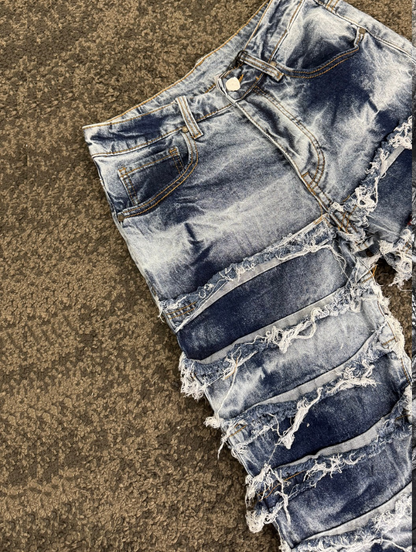 JEANS RIPPED BLU