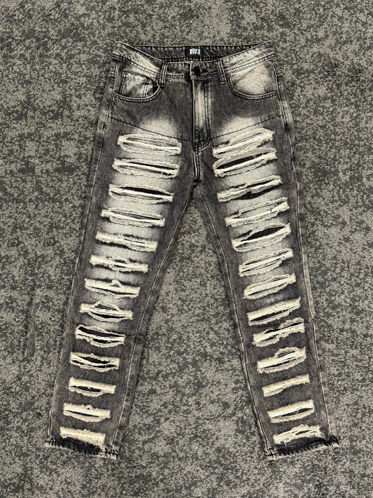 JEANS RIPPED STONE WASH