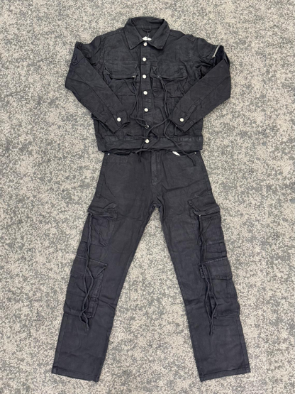 COORDINATO CARGO LACES BLACK