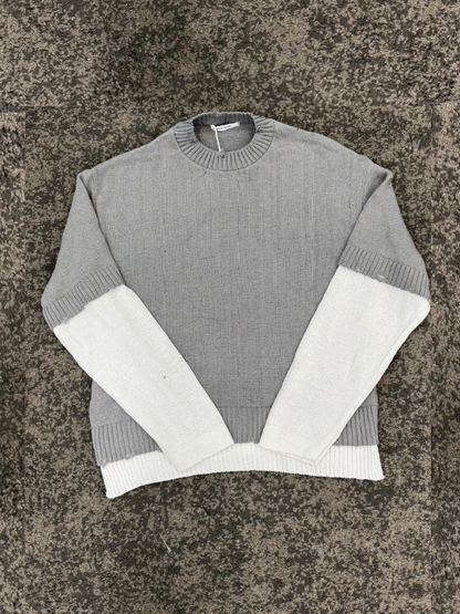 DOUBLE GREY SWEATER