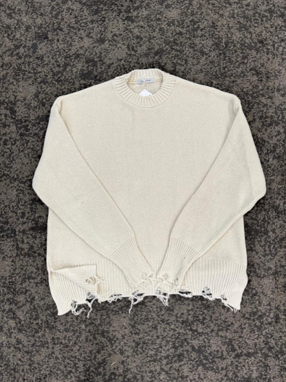 MAGLIONE TORN CROP BEIGE