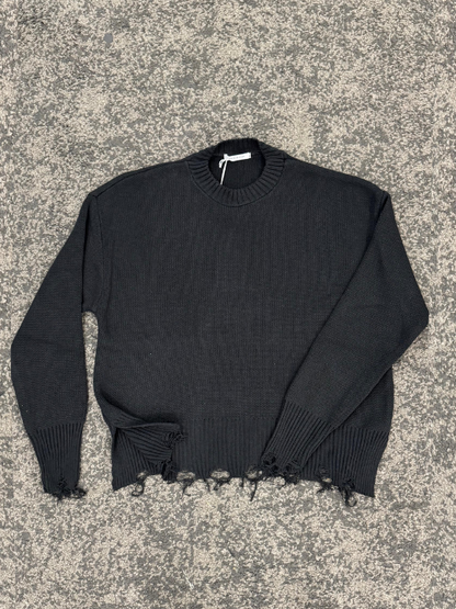 MAGLIONE TORN CROP BLACK