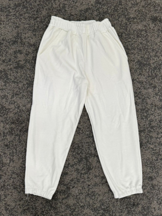 PANTALONI TUTA GARZATI BIANCO