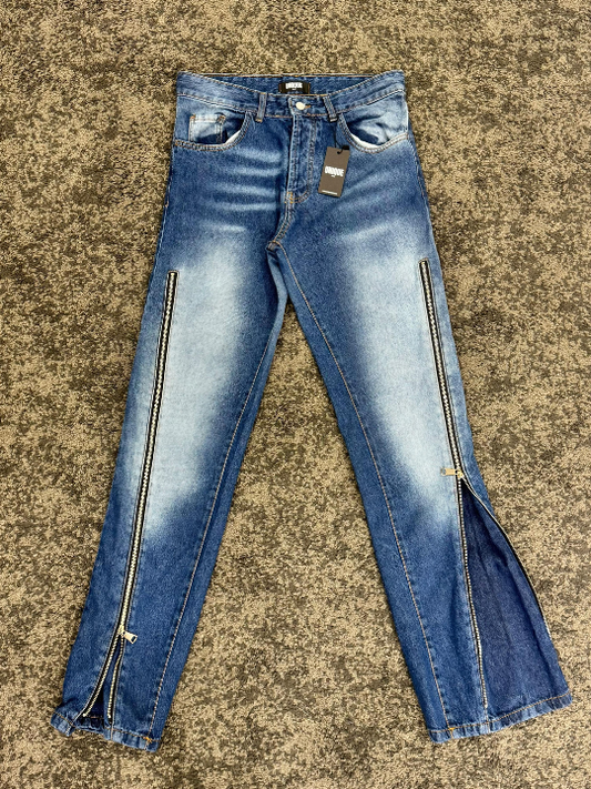 JEANS FULL ZIP BLU