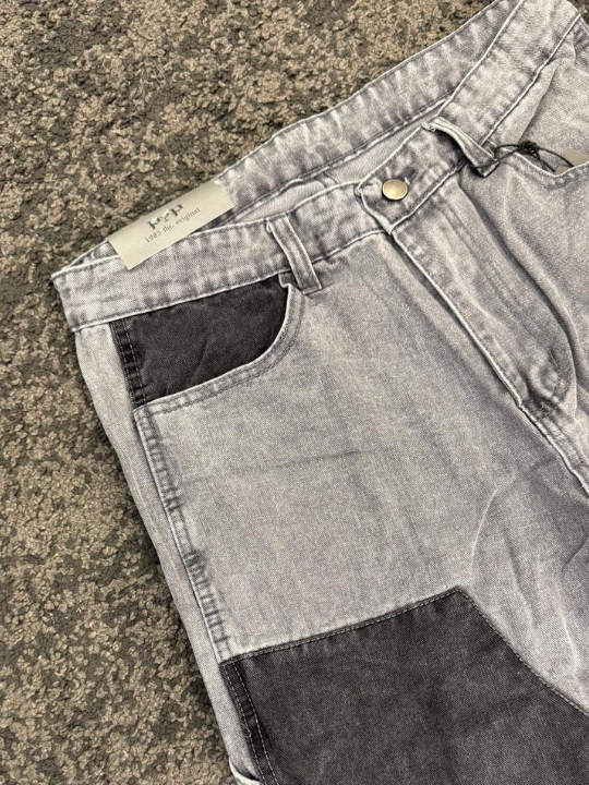 PANTALONE DENIM PATCHWORK GREY
