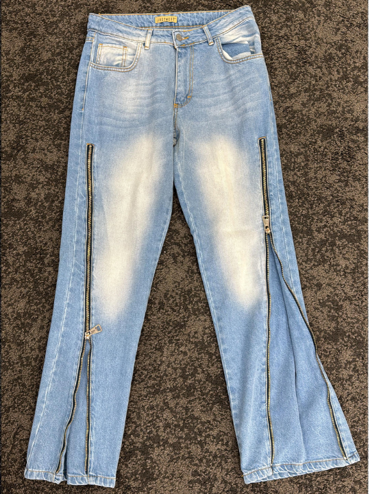 JEANS FLARE ZIP CHIARI
