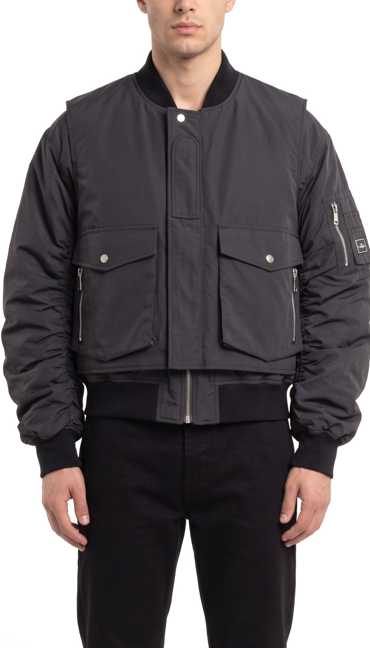 Bomber Componibile Leggermente Oversize con Gilet Utility