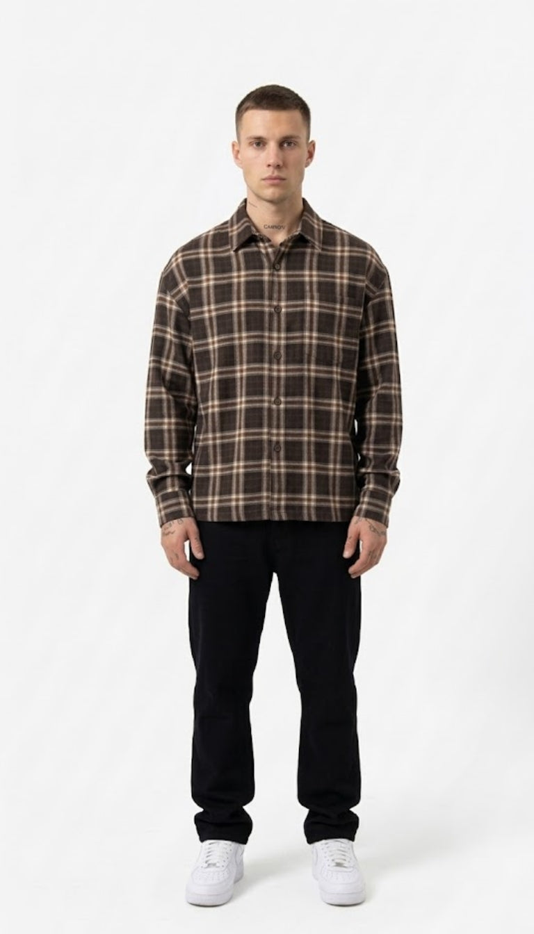 Camicia a Quadri Relaxed Fit