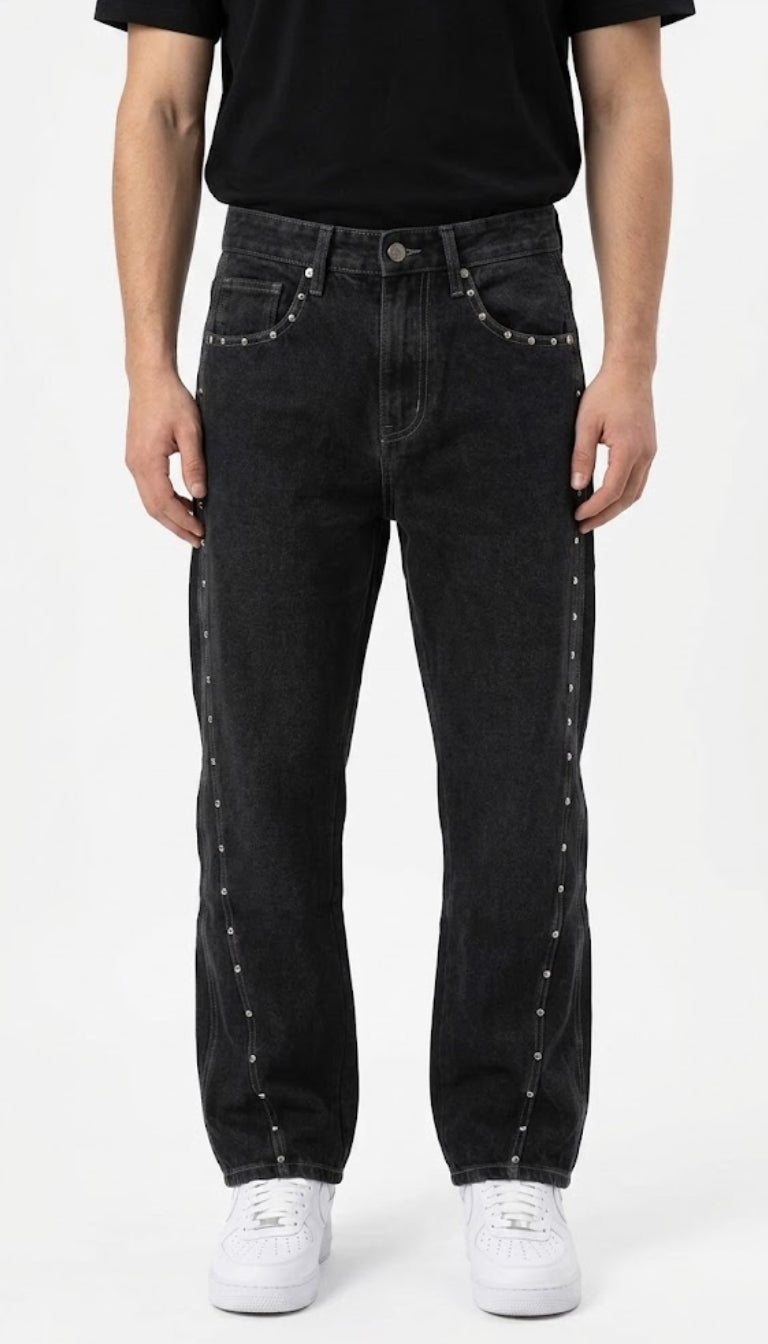 Jeans Neri Borchiati Baloon Fit