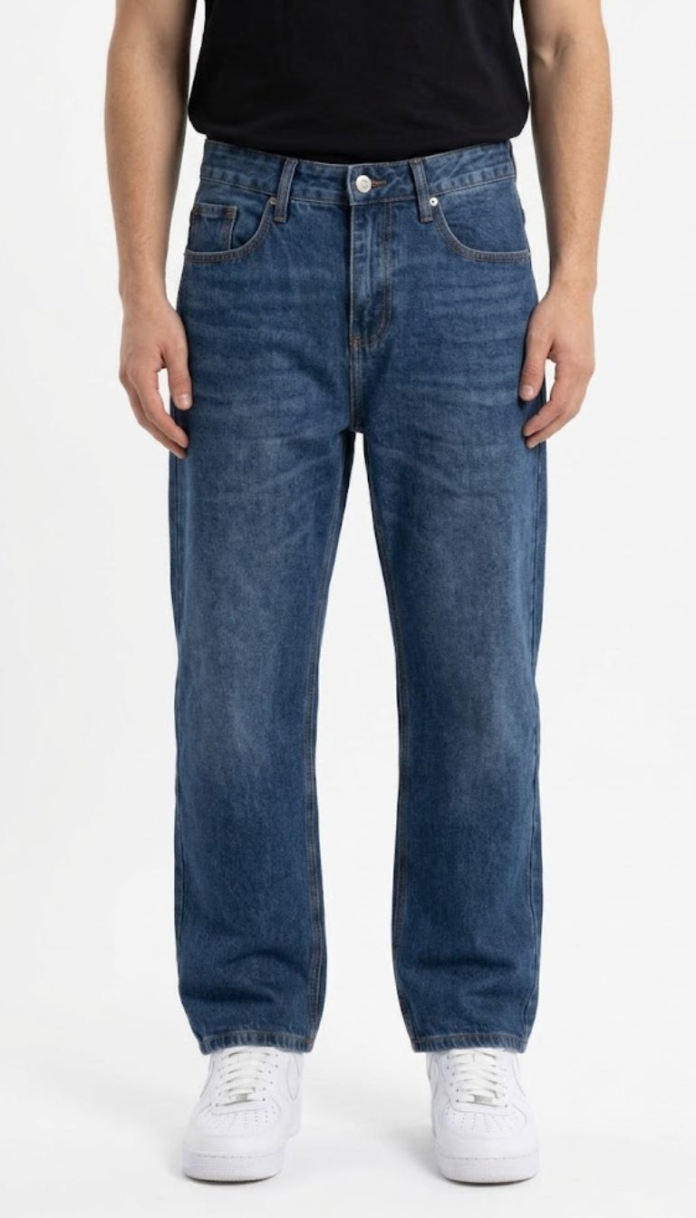 Jeans Straight Denim Blu