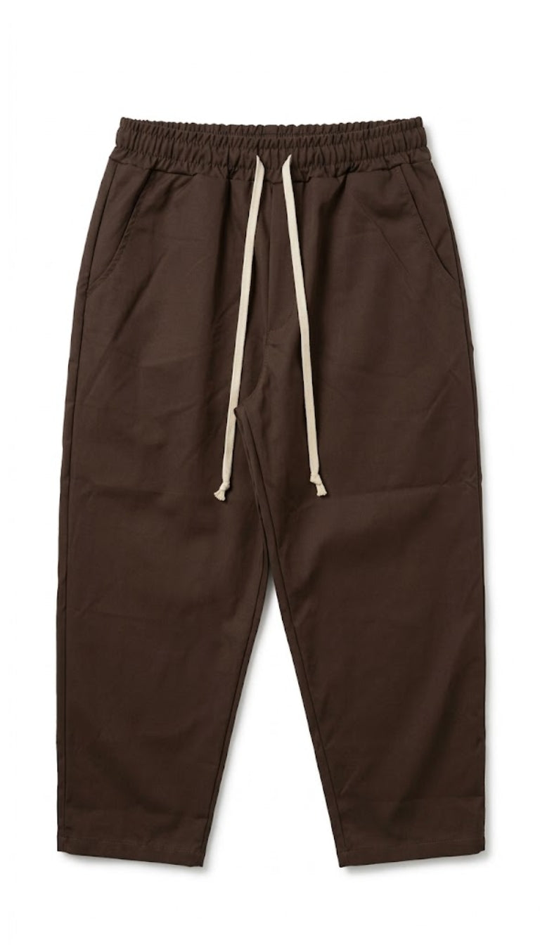 Pantaloni dal taglio ampio con vita elasticizzata e coulisse