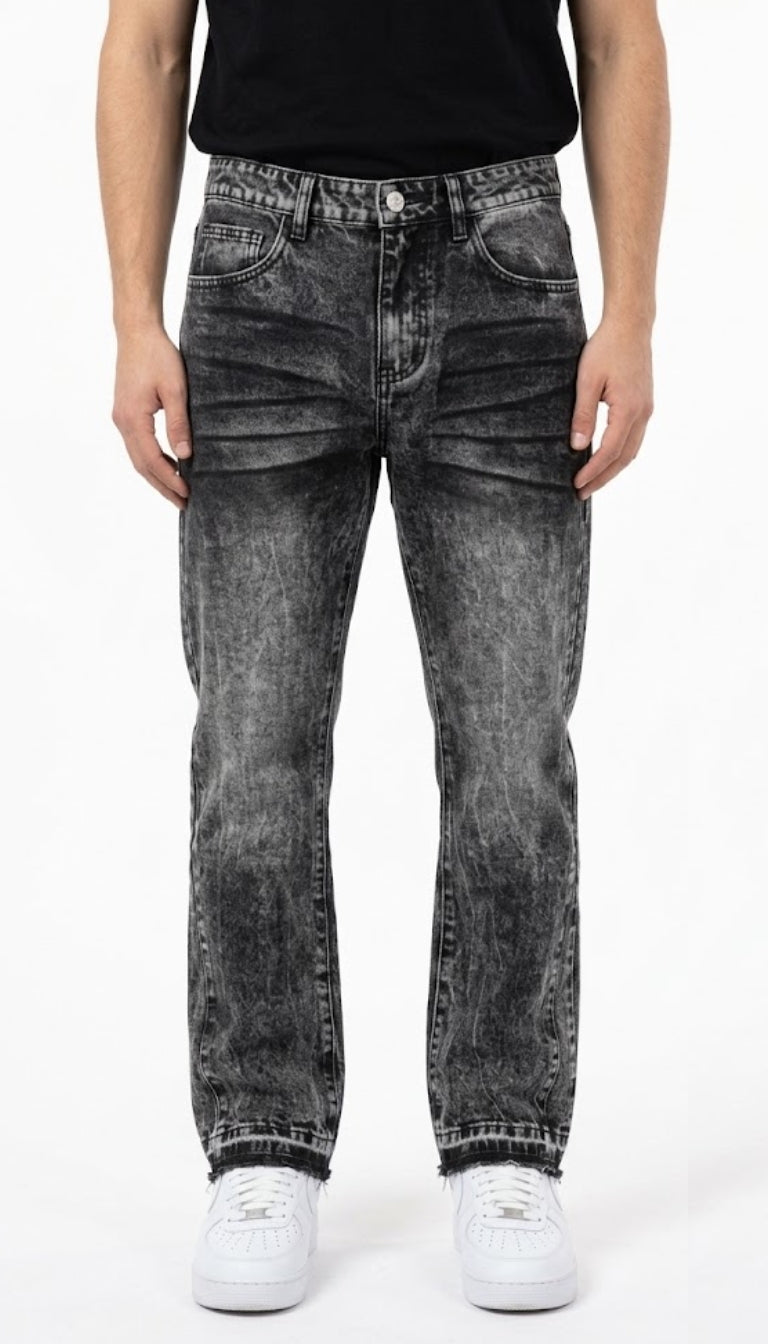 Jeans Flared Bambino Effetto Acid Wash