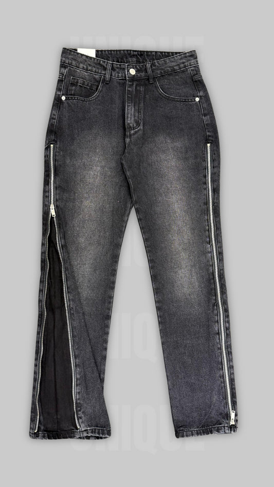 JEANS HALF ZIP NERI