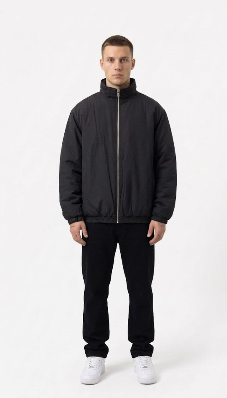 Giacca bomber oversize con zip e colletto alto