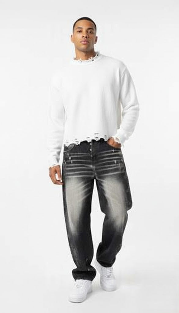 Maglione Basic Distressed