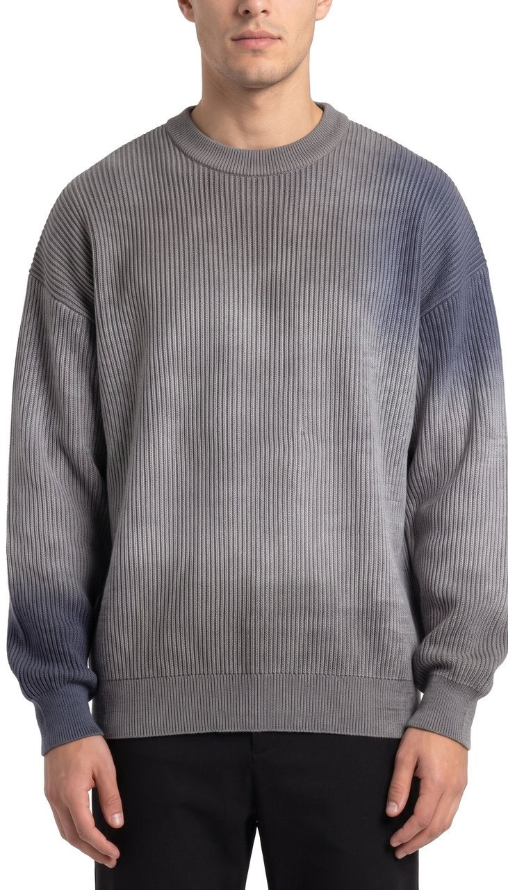 Maglione Girocollo a Coste con Sfumatura Dégradé
