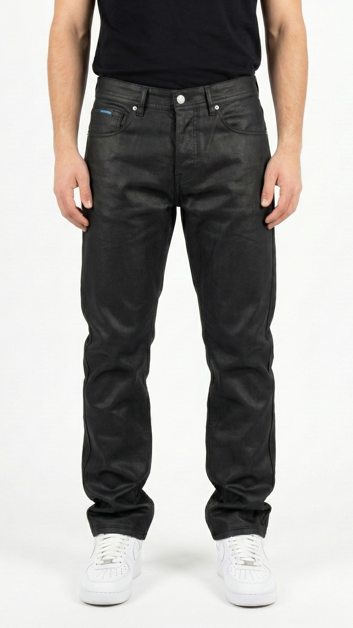 Jeans Baggy Effetto Pelle