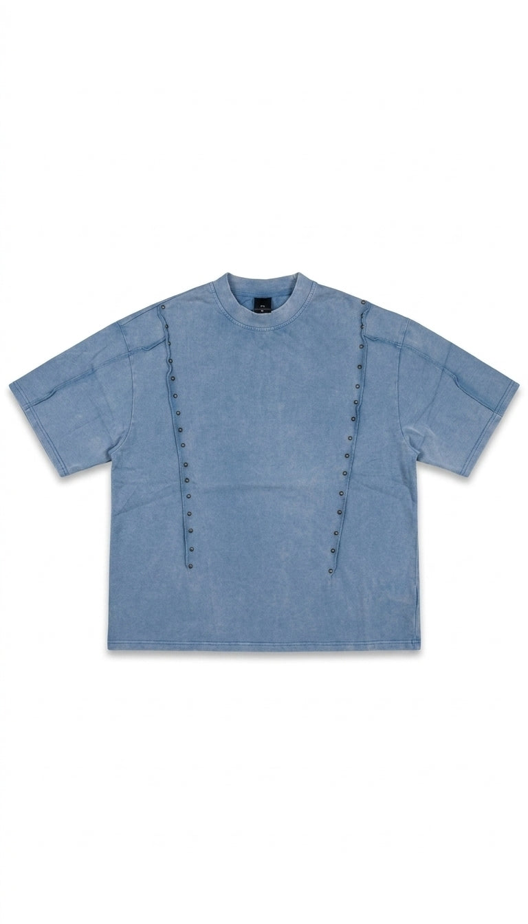 T-shirt Oversize Washed con Borchie Verticali