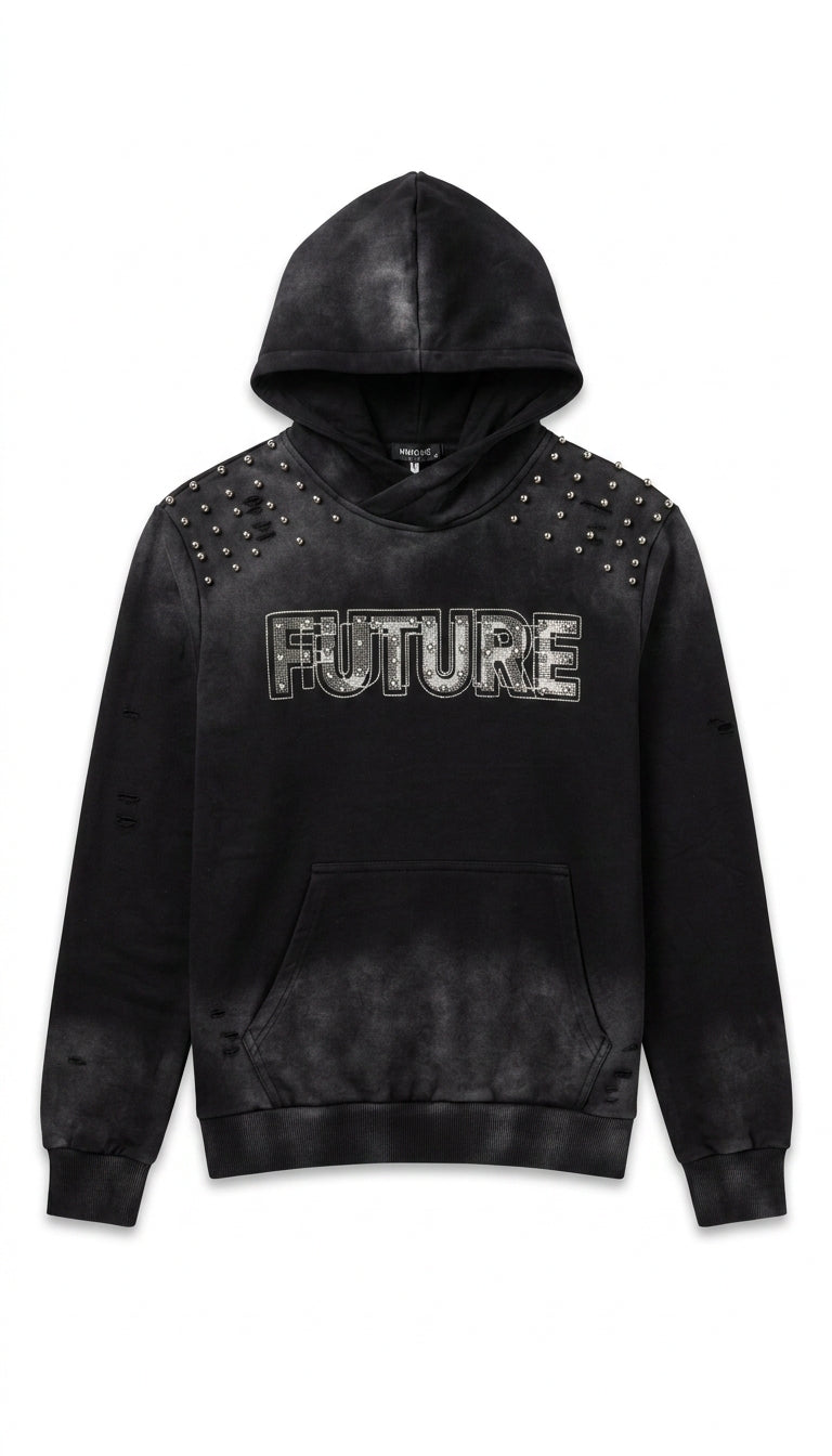 Felpa "Future" con Borchie e Strass