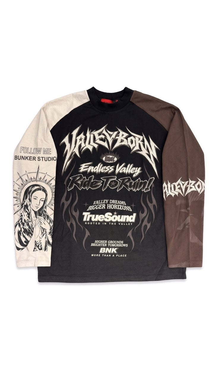 Maglia a Manica Lunga Raglan con Grafiche Gothic