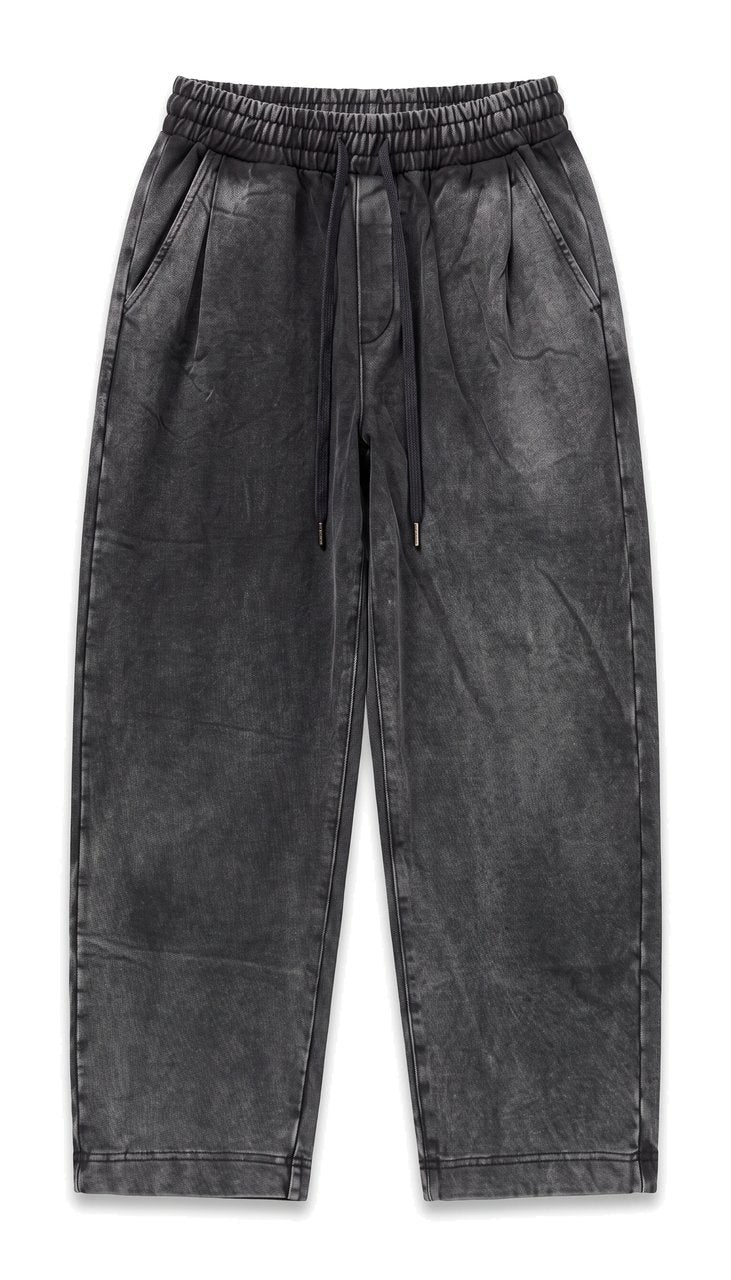 Pantaloni Baggy Effetto Lavato con Coulisse