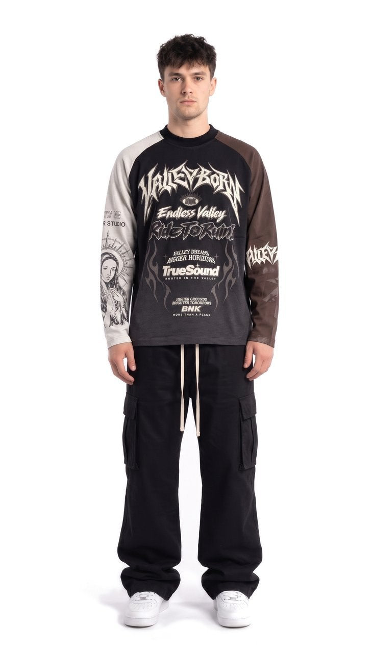 Maglia a Manica Lunga Raglan con Grafiche Gothic