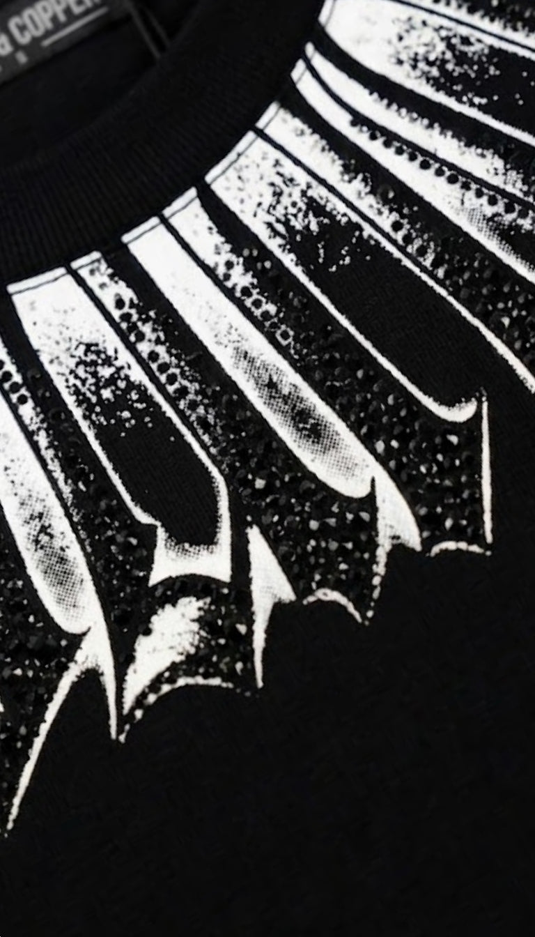 T-shirt Rhinestone Gothic