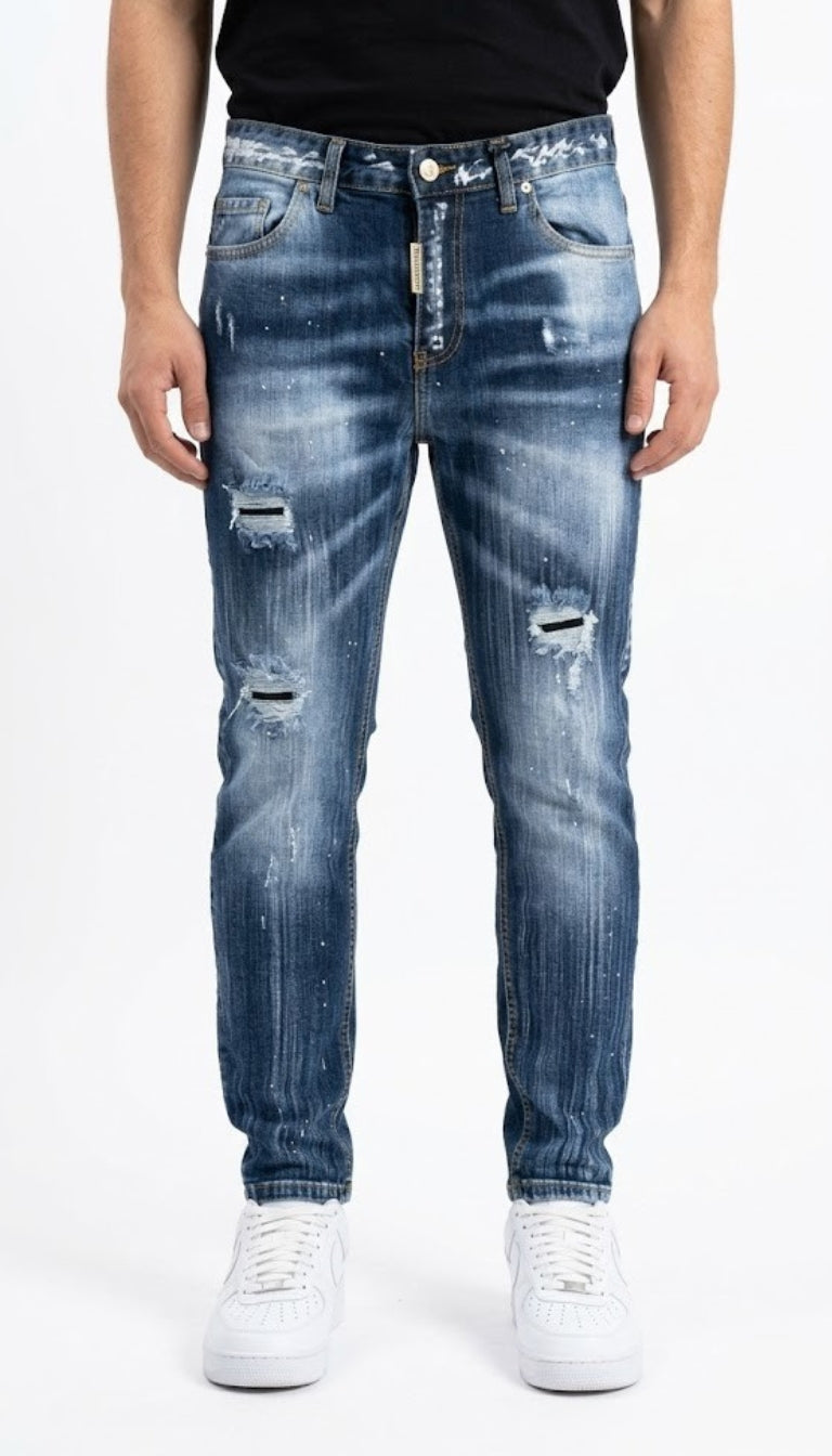 "Splash" Distressed Denim