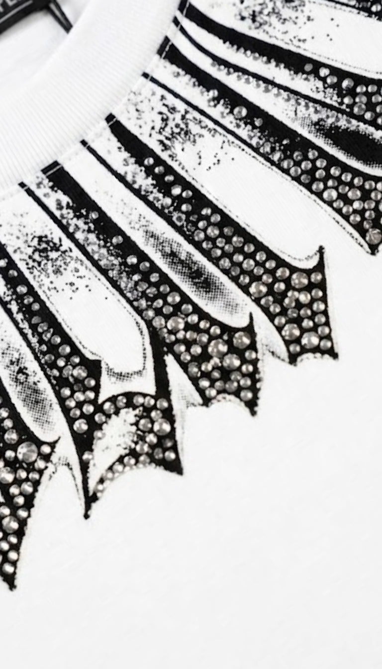 T-shirt Rhinestone Gothic
