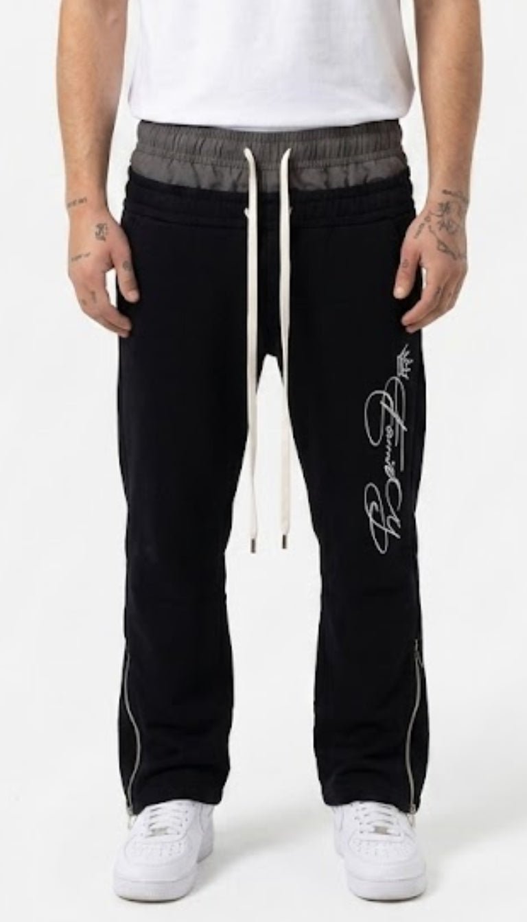 Completo Tuta Streetwear con Grafiche Corsive e Zip Laterali