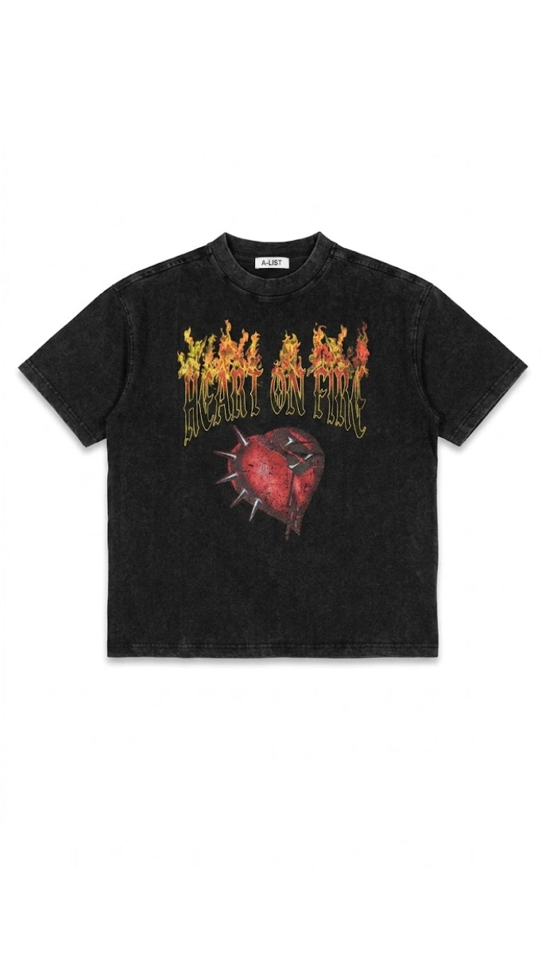 T-Shirt Vintage "Heart on Fire"
