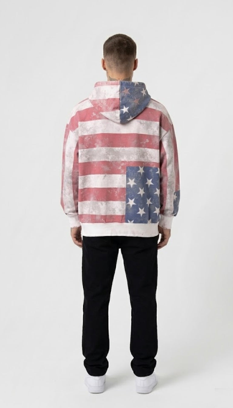 Hoodie "Vintage American Flag"