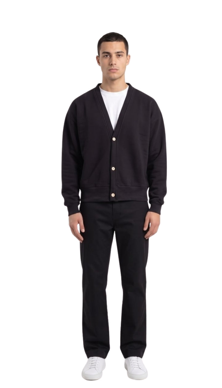 Cardigan in Felpa Relaxed Fit