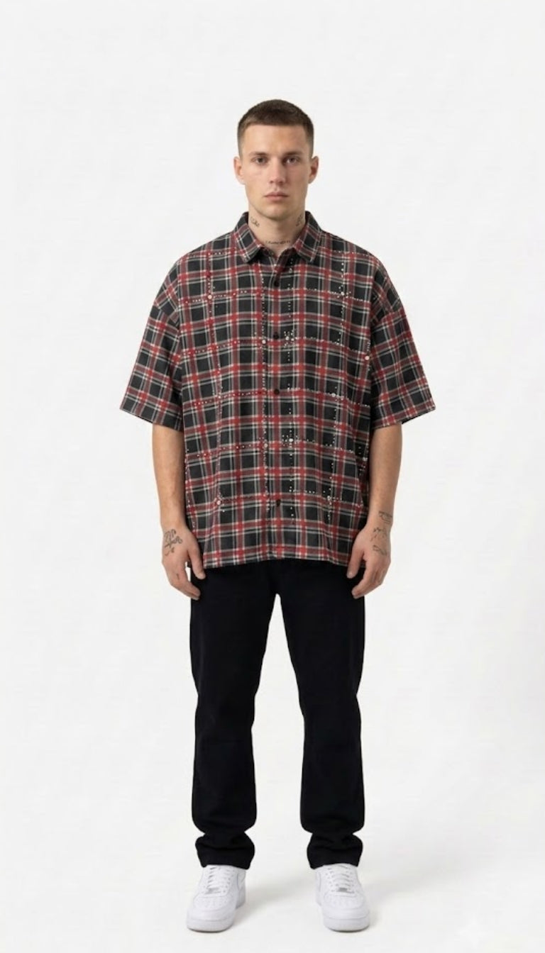 Camicia Tartan con Strass