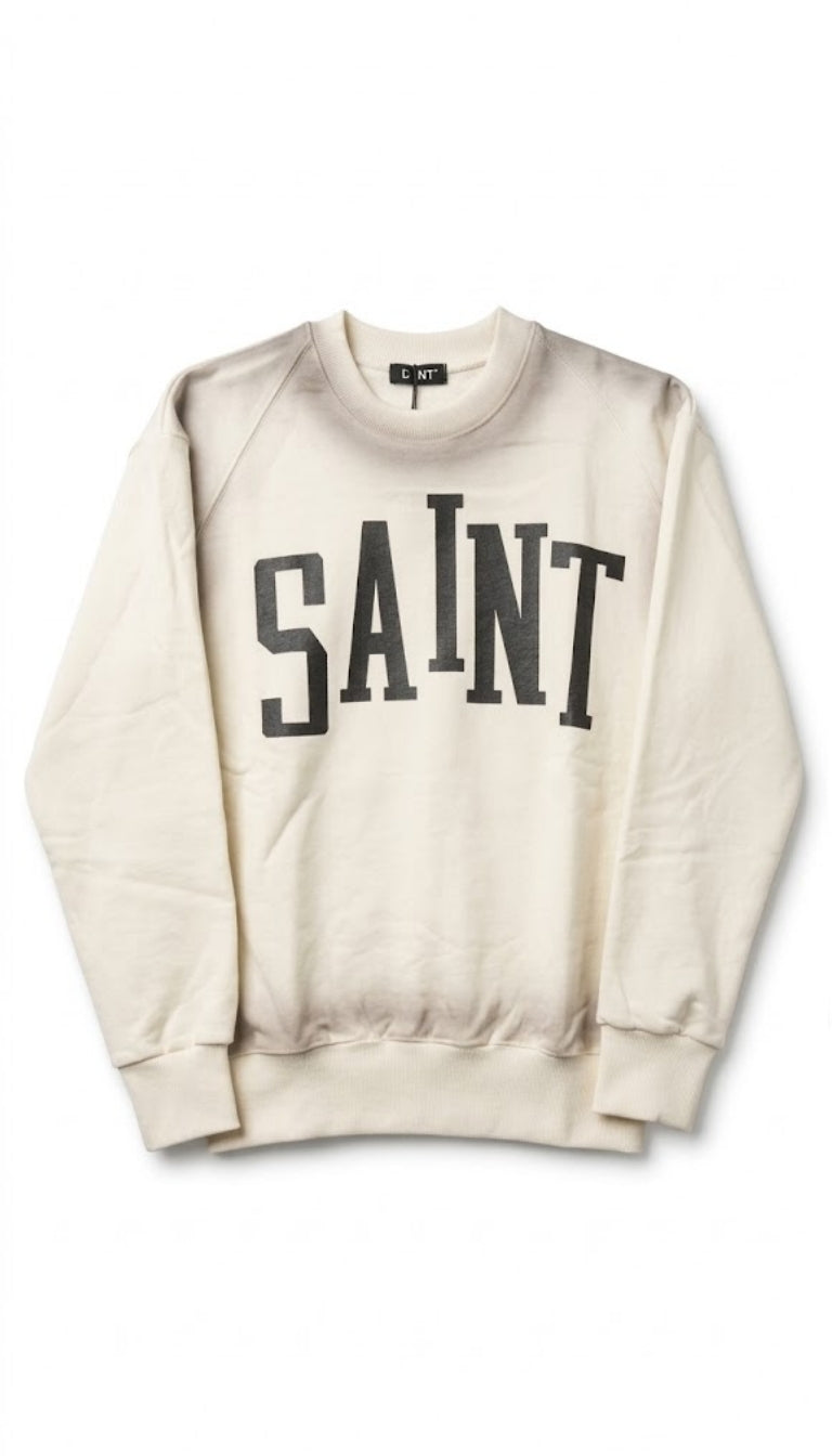 Felpa Girocollo con Maxi Scritta "SAINT"
