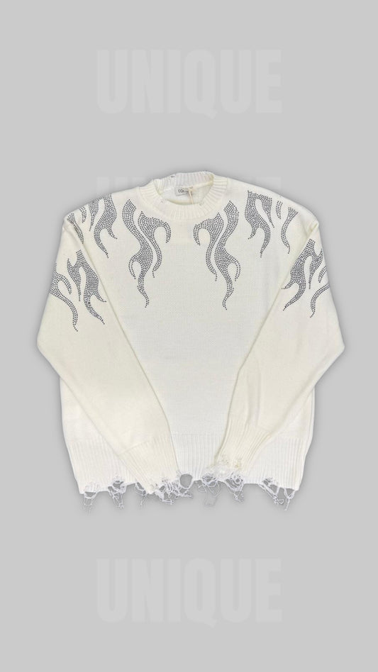 MAGLIONE FLAMES DISTRESSED