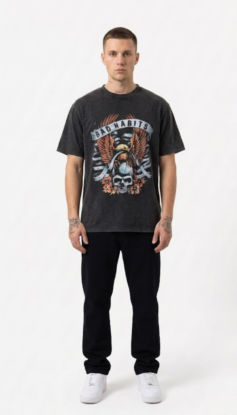 T-Shirt Vintage "Bad Habits"