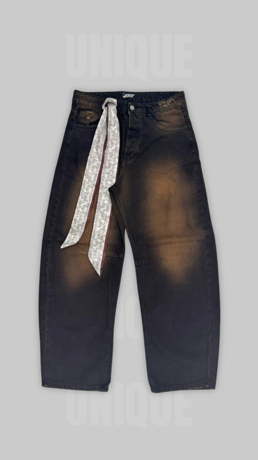 JEANS WIDE "RUST EFFECT"