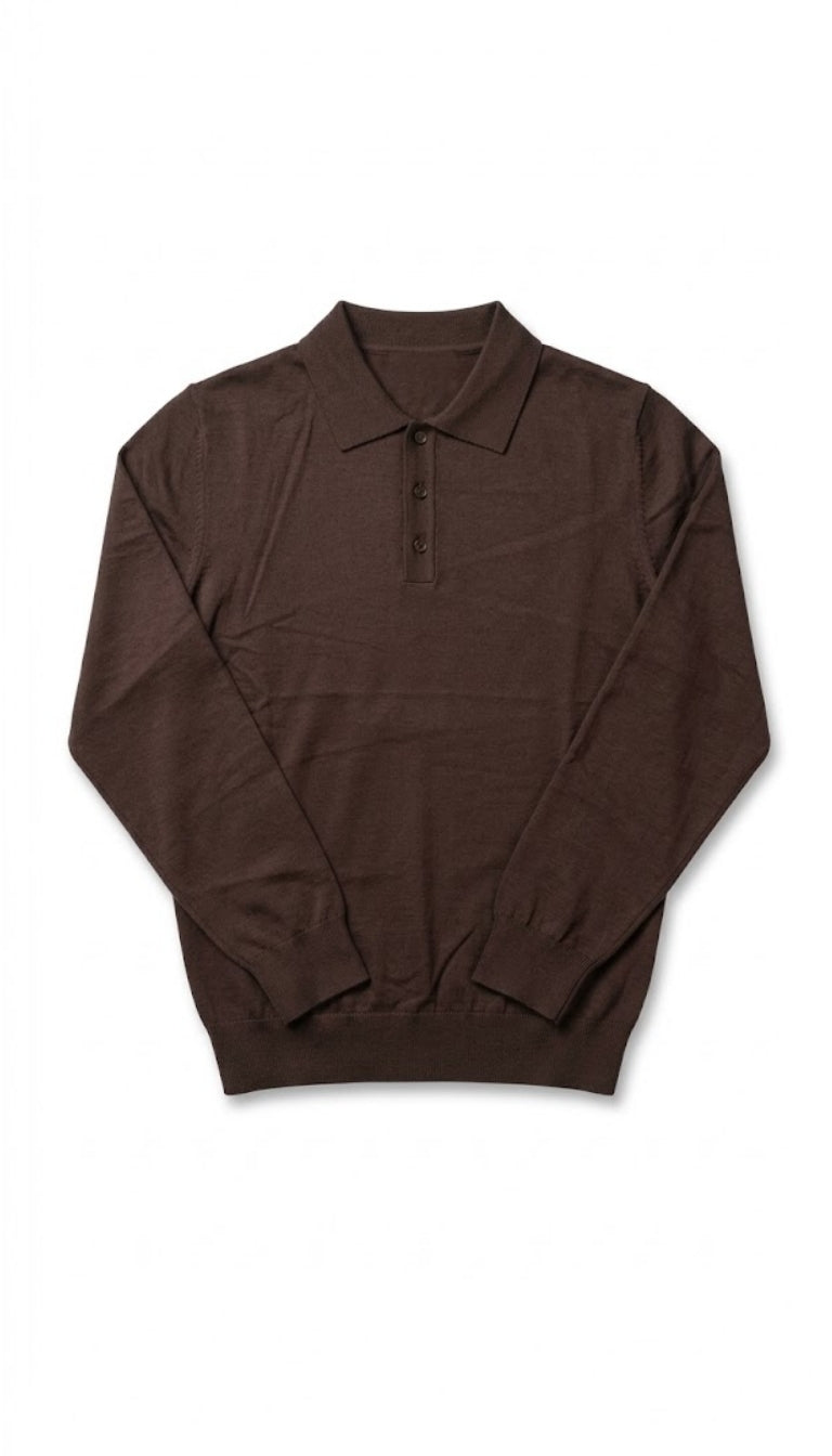 Polo in maglia a maniche lunghe
