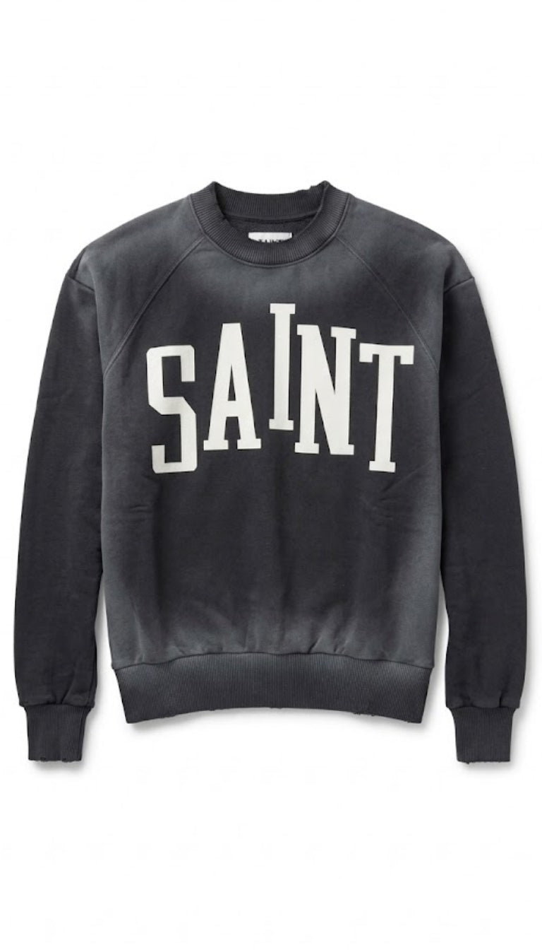 Felpa Girocollo con Maxi Scritta "SAINT"